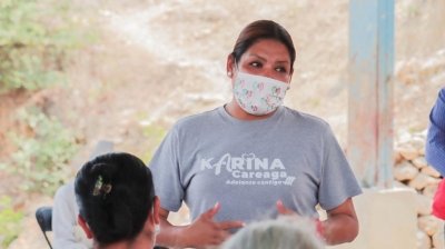 Agua potable y empleo temporal en Sabino Chico propone Karina Careaga