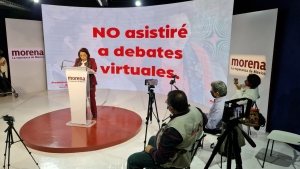 Celia Maya no participará en debates virtuales, reta a Mauricio Kuri a hacerlo presencial