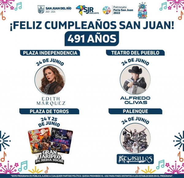 Festeja San Juan del Río 491 años de su Fundación