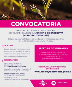 Se abre convocatoria para apoyo al sector agropecuario en Cadereyta