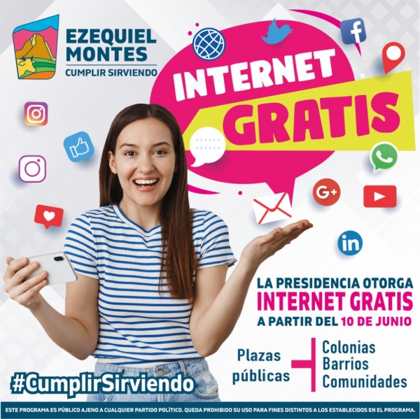 Ezequiel Montes cubrirá todas sus plazas públicas de internet gratuito.