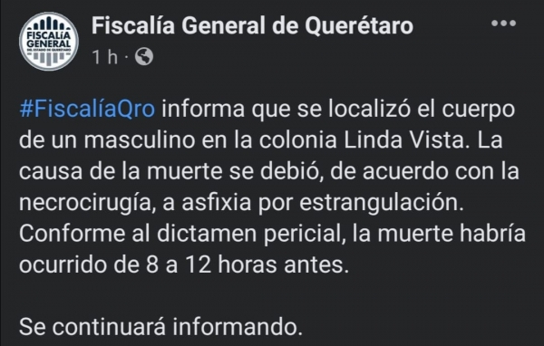 #Actualización | Hombre hallado sin vida en la capital fue estrangulado, informa Fiscalía