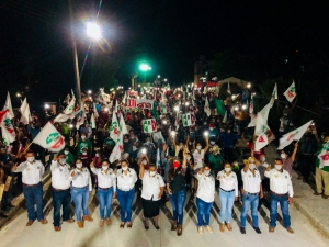 Culmina con éxito precierres de campaña, Iliana Montes en San Juan Buenaventura.