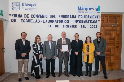 Municipio de El Marqués y SEDEQ destinan 20 millones de pesos dotar de laboratorios informáticos a escuelas de educación básica.