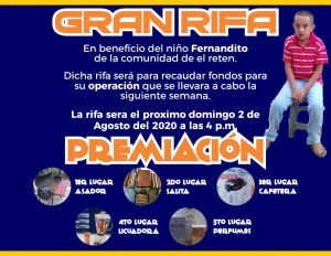 Organizan “Rifa con Causa”