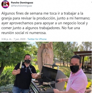 Descarta gobernador reunión social