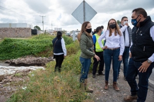 #EzequielMontes | Lupita Pérez Montes supervisa junto con SECTUR zonas turistas afectadas por la lluvia.