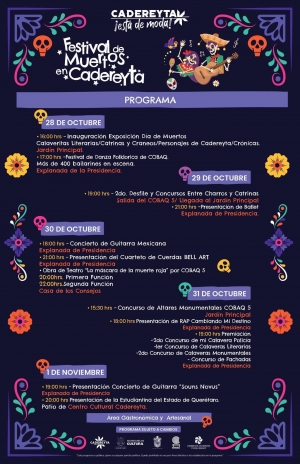 Presentan cartel del Festival de día de muertos en Cadereyta