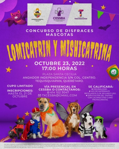 CESSBA Tequisquiapan realizará concurso de disfraces para mascotas