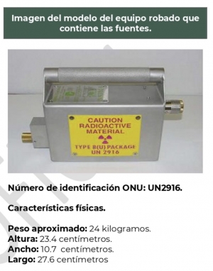 Emite Protección Civil alerta en 9 estados por robo de fuente radiactiva