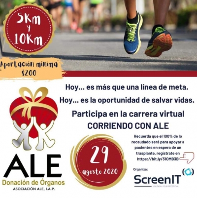 ALE te invita a carrera a beneficio de enfermos que esperan trasplante