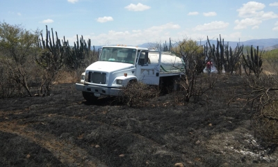 Sofocan incendio en la comunidad de El Quelital