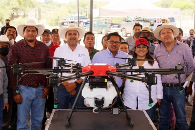 Tolimán primer municipio de Queretaro en recibir un Dron agrícola Agras T16