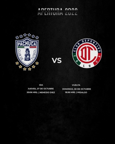 Lista la gran final del Apertura 2022 de Liga MX: Pachuca vs Toluca