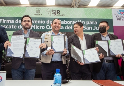Encabeza Roberto Cabrera firma de colaboración para rescatar la micro-cuenca del Río San Juan