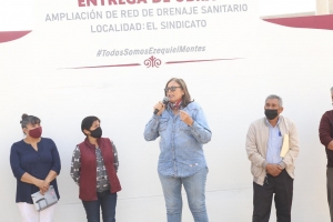 #EzequielMontes | Entrega Elvia Montes ampliación de red de drenaje sanitario en la localidad El Sindicato.