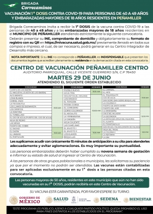 Iniciará aplicación de primera dosis en Peñamiller