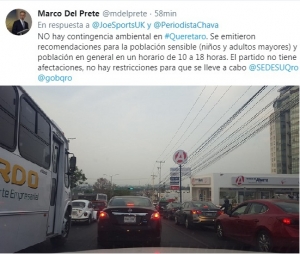 No hay contingencia ambiental en Querétaro: Marco del Prete