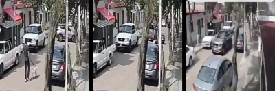 Camioneta atropella a un  joven con todo y perro