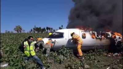 Se desploma aeronave de la Fuerza Aérea Mexicana en Veracruz