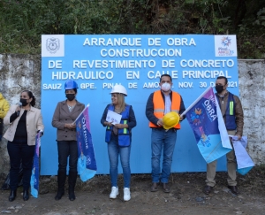 Da arranque de obra Lupita Ramírez en El Saúz de Guadalupe